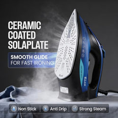 Rico Japanese Tech Fully Automatic Steam Iron with Spray | No Burns Guaranteed | Optitemp Press Iron | Auto ShutOff | Drip-Stop | 2 Years Warranty | Ceramic-Coated Soleplate with 5-Year Warranty