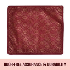 Kuber Industries Non-Woven Saree Storage Bag | Clothes Storage Bag | Wardrobe Storage Bag | Cloth Storage Organizer | Top Visible Window Saree Bag | Bow Golden Printed | 3 Inch | Pack of 6 | Maroon