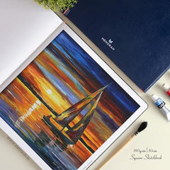 MENORAH - Artist Square Sketch Book - 180 GSM - Square Drawing Book - (100 Pages/50 Sheets) - Hard Metal Spiral Bound - (15.0 cm x 15.0 cm) - Pink
