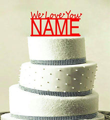 SYGA We Love You Cake Topper for Decorating Your Cake(Red)