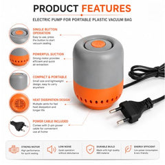Smart Saver Vacuum Pump for Packing, Electric Pump for Vaccum Storage Bags, Portable Plastic Vacuum Bag Pump for Compression Comforter, Clothing (Storage Bag Not Included)