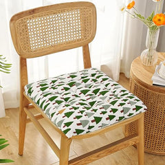 Kuber Industries 2 Pcs Cotton 16x16 Inch Chair Cushion for Sitting | Chairs Cushion For Home, Office, Dining Chair, Car, Meditation | Back Rest Support Chair Cushion with Ties | Plain - Cream