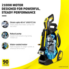 KÄRCHER K5 Power Control High Pressure Washer, 2100W, 145 Bar, 500 L/h Flow Rate, 10m Hose Pipe, Portable, Black