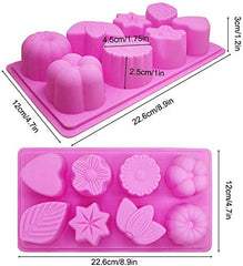 SYGA 8 Cavity Different Leaves Designs Muffins Jelly Candle Soap Silicone Mould (Colour May Vary)