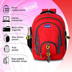 ROZEN 46 cms School Bag Class 5-12 Large 4 partition Laptop Collage Office Travel Backpack Unisex (GREY)
