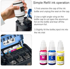 Ink Set GI-790 Compatible with Canon G1000, G1010, G1100, G2000, G2002, G2010, G2012, G2100, G3000, G3010, G3012, G3100, G4000, G4010 (CN - 790 Set)