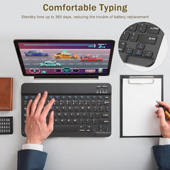 GOGARA Bluetooth Keyboard and Mouse Combo, Qwert Layout, Light Blue Universal Ultra-Slim, Wireless, Android Windows iPad iPhone Samsung Tablet, Portable Compact