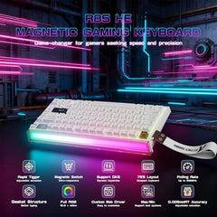 ATTACK SHARK R85 HE Hall Effect Gaming Keyboard, 75% Rapid Trigger, 8KHz