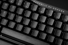 ROG Falchion Ace HFX 65% gaming keyboard with ROG HFX magnetic switches, rapid trigger toggle, 8000 Hz polling rate, three-layer dampening foam, silicone gasket mount, touch panel and protective cover