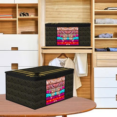 Kuber Industries Clothes Organizer For Wardrobe (Pack of 3 Each) 2-in-1 Combo Storage Organizer For Saree and Blouse - Dress Organizer For Wardrobe - Saree Covers With Zip (Maroon)