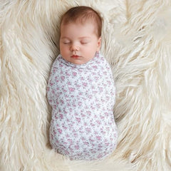 MOMISY isting Content Content generated Baby Photography Photoshoot Props Breathable Blanket Swaddle Cotton Wrap- Rose Print (White)
