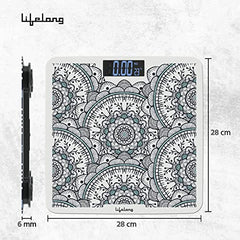 Lifelong Bloom LLWS54 Body Weighing Scale (Indian Cultural Series - Rajasthan Rural)|Digital Weight Machine for Body Weight|Thick Tempered Glass with LCD Display|Bathroom Weighing Scale (Multicolor)