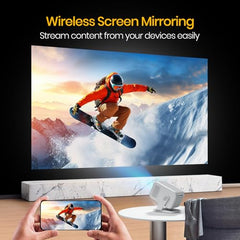 Portronics Beem 450 Smart LED Projector with 1080p Full HD Resolution, Built-in Streaming Apps (Netflix, Prime Video, Hotstar), 4000 Lumens, Screen Mirroring, 3 Watt Speaker, Bluetooth, Wi-Fi (White)