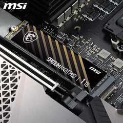MSI SSD SPATIUM M470 Pro PCIe 4.0 NVMe M.2 1TB - PCIe 4.0 NVMe M.2 Internal Solid State Drive, 6000MB/s Read & 4500MB/s Write, 3D NAND, Built-in Data Security, Center - 5 Year Warranty (320 TBW)