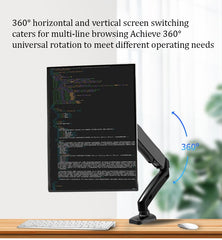 SYGA Monitor Stand Arm Desk Mount Fully Height Adjustable Bracket with C-Clamp & Gronment 180 Tilt Rotation Supports 16 to 31 Inch Monitors and TV (SingleArm Black)