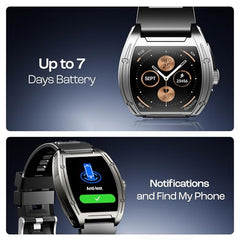 boAt Enigma Radiant Luxury Watch for Man w/1.43"(3.63 cm) AMOLED Display, AOD, Premium Metal Build, Round Dial, 200+Watch Faces, Upto 7 Days Battery Life, Fitness smartwatch for Men (Metal Black)