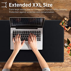 Storite 900x400x2mm Extended Gaming Mouse Pad, Desk Mat, Black | Stitched Embroidery Edges, Water Resistance Coating, Natural Non Slippery Rubber Base, For Laptop/Computer