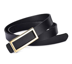 SYGA Women's Belt PU Leather Genuine Cowhide, Simple And Fashionable Decorative Suit Trouser Belt(Black)