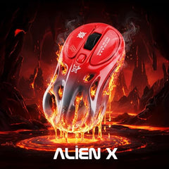 Arctic Fox Alien-X Gaming Wireless Mouse, Tri-Mode (2.4G/Bluetooth/Wired), 4800 DPI, 1000Hz Ergonomic Hollow RGB Rechargeable Type-C for Mac/Laptop/iPad/Office (Star White)