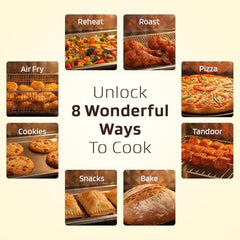 NESTER Full Stack Steamlock™ SS430 Stainless Steel Air Fryer Oven 16L | 2000 W Steam + Air Fry | Multi-Function-Air Fryer, Reheat, Bake, Toast | Adjustable Temperature & Timer - Dalgona Brown