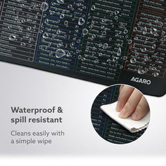 AGARO Keyboard Shortcut Deskmat, Extra Large Desk Mouse Pad with Windows & Office Shortcuts, Anti-Slip Rubber Base, Smooth Fabric Surface, Waterproof, Durable & Ideal for Office, Home & Students