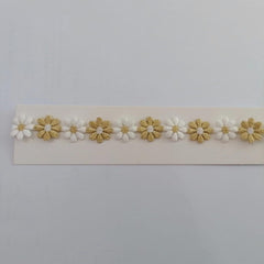 SYGA Baby Girl's Small Flower Headband Soft & Stretchable Cotton Hairband for Infants, Toddlers, Little Princesses (0-3 Years Gold-02)