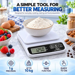GetSetNova Digital Kitchen Weighing Scale 10kg, Weight Machine for Food | 1g Precision, Tare, LCD Display & Auto-Off | Small Electronic Food Scale for Diet, Baking & Portion Control