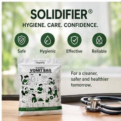 Solidifier Disposable Vomit Bags (Pack of 10), Large Capacity Emesis Bags with Solidifying Gel Technology, Leak-Resistant & Hygienic Sickness Bags for Travel, Car, Hospital, Home, Motion Sickness, Adults & Kids