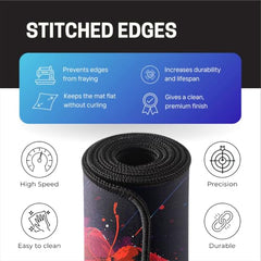 SMULY Gaming Mouse Pad, Large Desk Mat 58.5 x 28 cm, Extended Washable Mousepad, Desk Pad, 2mm Thick Non-Slip Rubber Base, Stitched Edges, Smooth Surface (Multicolour) β Red Hoodie Spider Design
