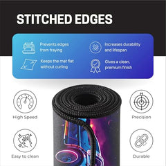 SMULY Gaming Mouse Pad, Large Desk Mat 58.5 x 28 cm, Extended Washable Mousepad, Desk Pad, 2mm Thick Non-Slip Rubber Base, Stitched Edges, Smooth Surface (Multicolour) β Red Hoodie Spider Design