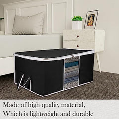 Kuber Industries Leheriya Design Underbed Storage Bag, Storage Organiser, Blanket Cover Set Of 3 (Royal Blue, Non-Woven), 65 x 47 x 33 Centimeters