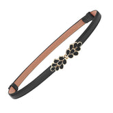 SYGA Women Leather Belt Thin Skinny Metal Buckle Waistband 22-36 Waist Belt Dress Accessories