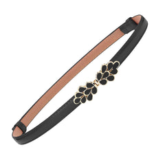 SYGA Women Leather Belt Thin Skinny Metal Buckle Waistband 22-36 Waist Belt Dress Accessories