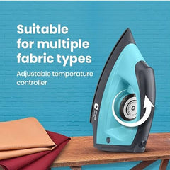 Orient Electric DIFP10BP Fabric Press Dry Iron (Black and Blue)