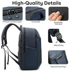 BANGE Durable Business Smart Backpack for Men and Women,can holds 15.6 Inches Laptop Backpack, Waterproof Commute Work Travel Backpack, Flight Carry-On (blue)