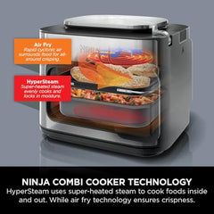 Ninja Combi 14-in-1 Multi-Cooker, Oven, & Air Fryer (12.5L) | HyperSteam & Air Fry Technology, Cooks 3-Part Family Meals in 15 Mins, Healthy Oil-Free Cooking, Digital Display