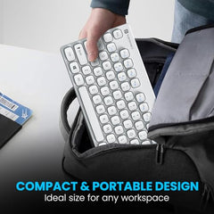 Portronics Bubble Multimedia Wireless Keyboard 2.4 GHz & Bluetooth 5.0 Connectivity, Noiseless Experience, Compact Size for iOS iPad Air, Pro, Mini, Android, Windows Tablets PC Smartphone(Black)