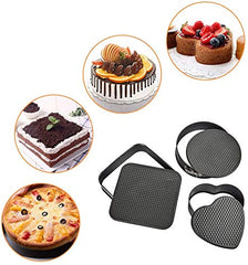 Syga Set Of 3 Circle, Square And Heart Shape Spring Form Cake Tin Mould - Black