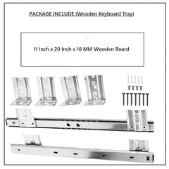 UniArt Wooden Adjustable Under Desk Keyboard Tray (Beige, 11 x 24 Inch)