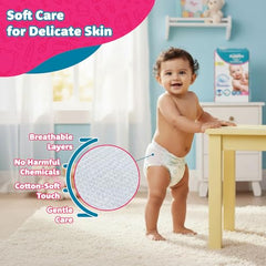 Amazon Brand - Supples Premium Baby Diaper Pants | 108 Baby Diapers | XL | 12-17 Kg | 12 Hrs Absorption | Cushiony Cotton Soft Fabric | Phthalates-Free | Triple Leak Guard | 54 Count, Pack of 2