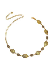 SYGA Women Waist Chain Embroidered Dress, Gold or Midnight, Thin Metal Design