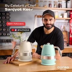 CΓRAA Retro Electric Kettle 1.8 Litre | Water Kettle Electric with 304 Stainless Steel Body, Auto Shut-Off, Detachable Lid, Dry-Boil Protection, 360Β° Base & Cool-Touch Handle | Green | 2000 W