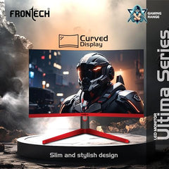 FRONTECH Ultima Series 24 Inch Curved LED Monitor, Refresh Rate 100Hz, 3500R Curve, Full HD 1080p, Built in Speaker, Bezel Less Design, HDMI & VGA Ports, 3 Years Warranty (MON-0088, White)