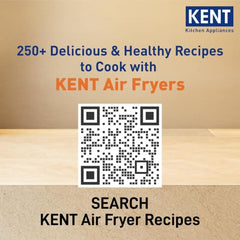 KENT Digital Air Fryer 5L | 1400W | Bake, Grill & Roast | Up to 80% Less Oil Usage | 8 Preset Menu | Rapid Heat Circulation | Digital Display & Touch Control Panel | Glass Window with in built Light