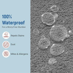 La Verne 100% Waterproof Premium Cotton Feel Mattress Protector Queen Size 78 x 60 Inches | Breathable and Hypoallergenic Ultra Soft Fitted Bed Protector Cover
