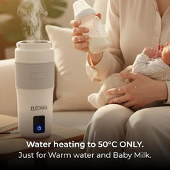 Elecmaa 2 in 1 Car Electric Kettle & Bottle 400ml, Pink | For office, car, home and travel, Ideal for Homes (220v) & Car, office 12-24V DC, 4 Temp & Digital Touch Ctrl