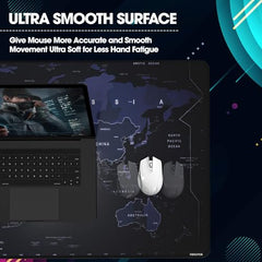 Sounce Mouse Pad Mercerized Surface Anti-fray Edges and Anti-Slip Rubber Base Gaming Mouse Pad a Laptop Desk Mat with Smooth Mouse Control Dimensions 900L x 400B x 2H mm (Black)