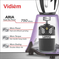 Vidiem EVA Royal 750W Mixer Grinder with 3 Jars | 750W mixer Grinder | 2 Years Product Warranty & 5 Years Motor Warranty | Red & Black