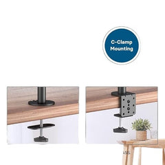Gitru Quad Monitor Desk Mount, Free Stand for 4 Screens 14-27 Inch, VESA 75x75mm, 100x100mm, C Clamp Type