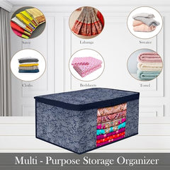 Kuber Industries Clothes Organizer For Wardrobe (Pack of 3 Each) 2-in-1 Combo Storage Organizer For Saree and Blouse - Dress Organizer For Wardrobe - Saree Covers With Zip (Maroon)
